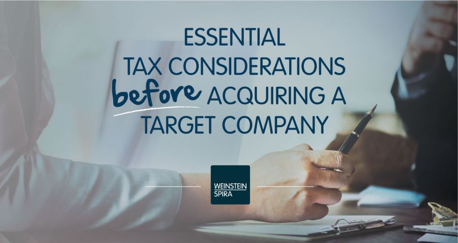 Essential Tax Considerations Before Acquiring a Target Company