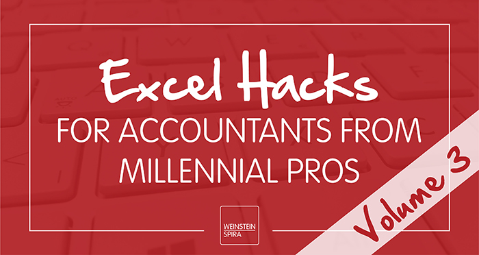 Excel Hacks for Accountants from Millennial Pros: Volume 3